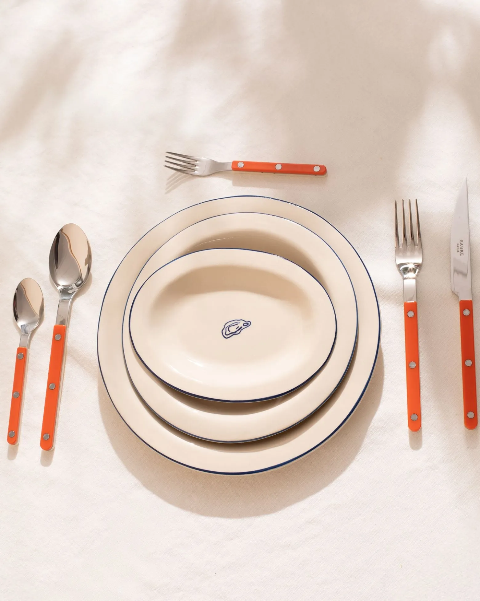 MaM x Sabre Paris - Cutlery Set of 5 orange off-white
