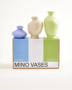 Mino - Vase S Set of 3 cornflower sand lime
