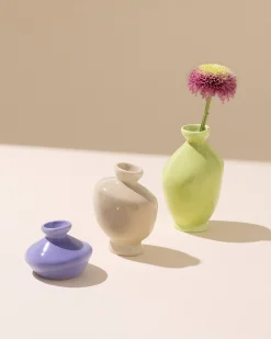Mino - Vase S Set of 3 cornflower sand lime