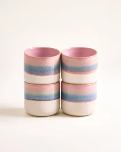 Nódoa Becher groß dipped rosa blau 4er-Set