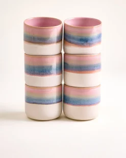 Nódoa - Large cup dipped pink blue Set of 6