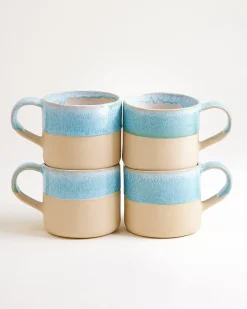 Nódoa - Large mug dipped light blue Set of 4