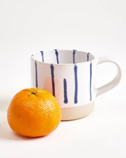 Nódoa - Large mug striped white blue