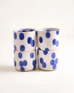 Nódoa - Set of 4 Cups large Blue dots
