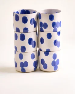 Nódoa - Set of 6 Cups large Blue dots