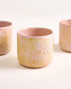 Nódoa - Set of 6 Cups large pink speckled