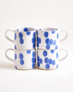 Nódoa Tasse groß gepunktet blau 4er-Set