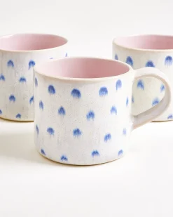 Nódoa Tasse groß gepunktet rosa blau 4er-Set
