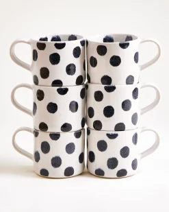 Nódoa Tasse groß gepunktet schwarz 6er-Set
