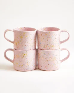 Nódoa Tasse groß gesprenkelt rosa 4er-Set