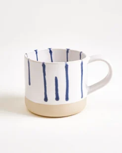Nódoa Tasse groß gestreift weiß blau