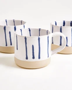 Nódoa Tasse groß gestreift weiß blau