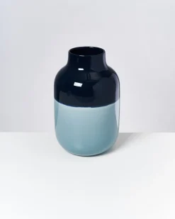 Nuno vase L - navy lightblue
