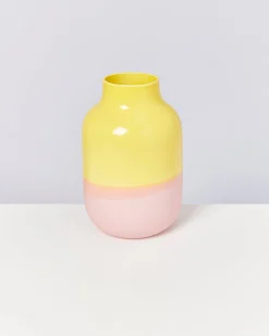 Nuno vase L - yellow rose