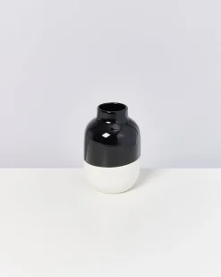 Nuno vase M - black white