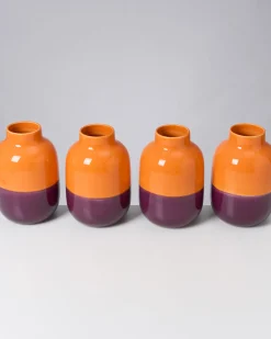 Nuno vase M orange darklilac