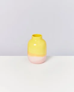 Nuno vase M - yellow rose