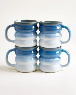 Ombra Tasse groß bubble dunkelblau hellblau 4er-Set