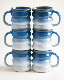 Ombra Tasse groß bubble dunkelblau hellblau 6er-Set