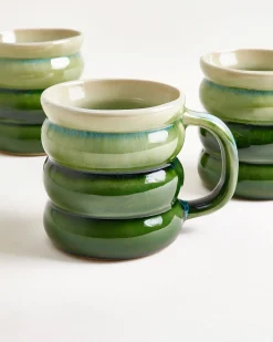 Ombra Tasse groß bubble grün dunkelgrün 6er-Set