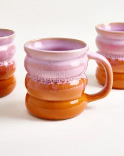 Ombra Tasse groß bubble rosa orange 6er-Set