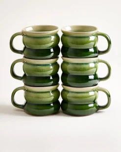 Ombra Tasse klein bubble grün dunkelgrün 6er-Set