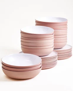 Seda Geschirr-Set rosé weiß 40-teilig