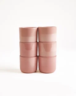Seda - Set of 6 cups small pink