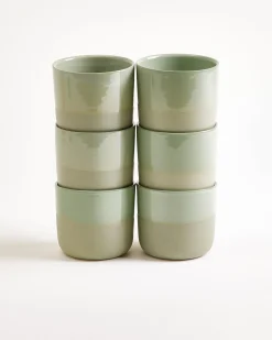Seda - Set of 6 cups small sage green