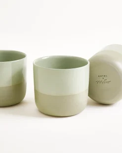 Seda - Set of 6 cups small sage green