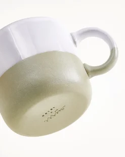 Seda - Set of 4 Mugs small sage green white