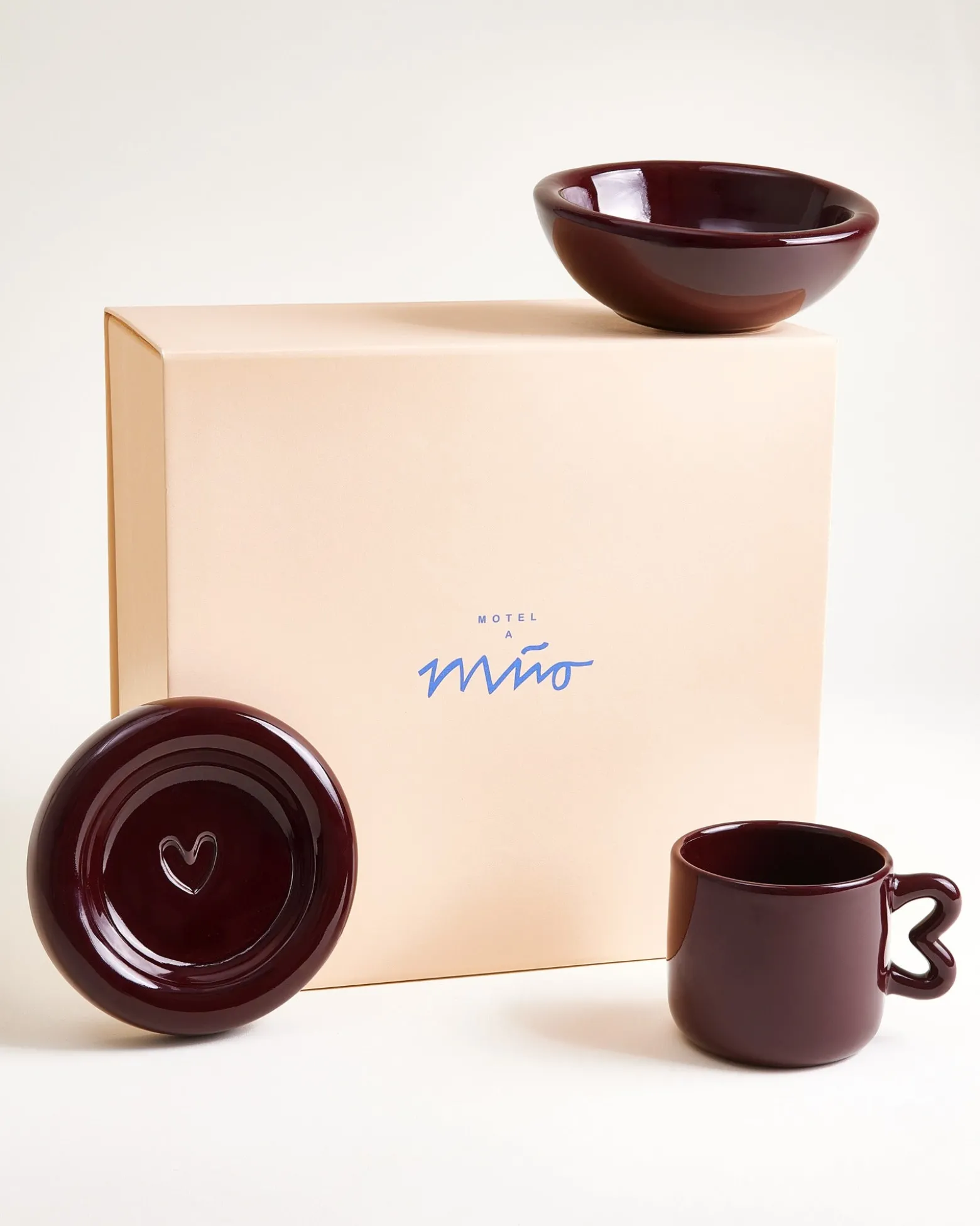 Seia - Gift set Heart burgundy 3 pieces