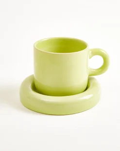 Seia mug & saucer lime