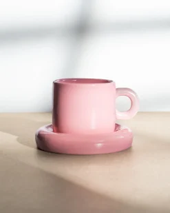 Seia mug & saucer pink