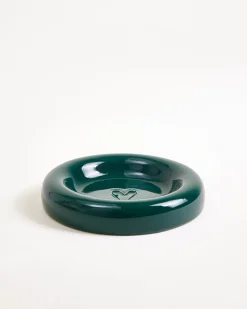 Seia mug with heart & saucer sand dark green