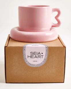 Seia Tasse & Untertasse Herz rosa