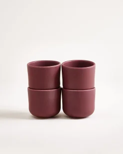 Sereno - Set of 4 cups small burgundy