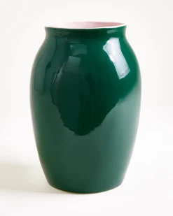 Sombra vase L dark green rose