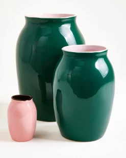 Sombra vase L dark green rose