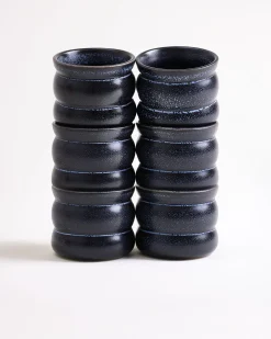 Turmalina - Set of 6 cups small bubble black